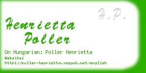 henrietta poller business card